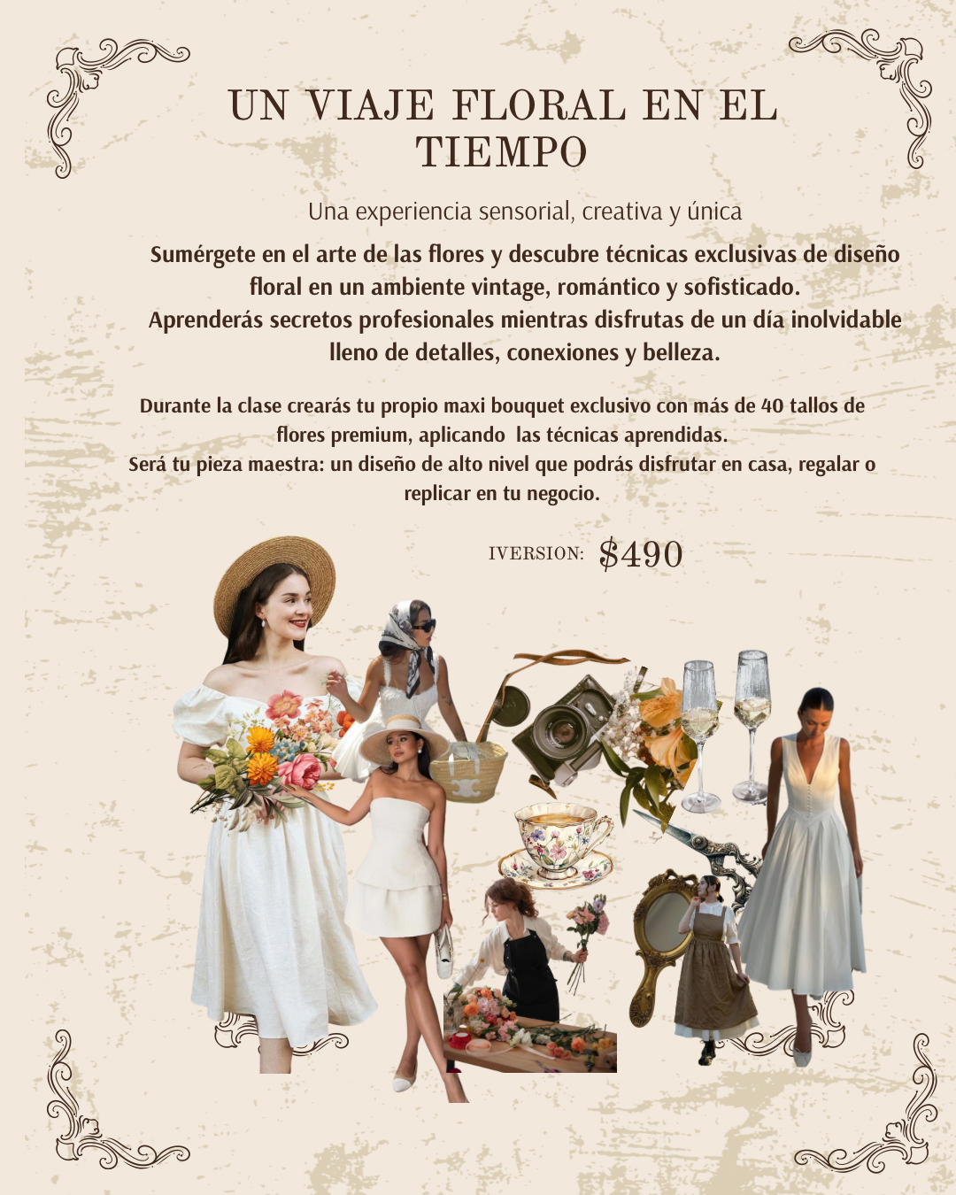 Taller presencial un viaje floral en el tiempo