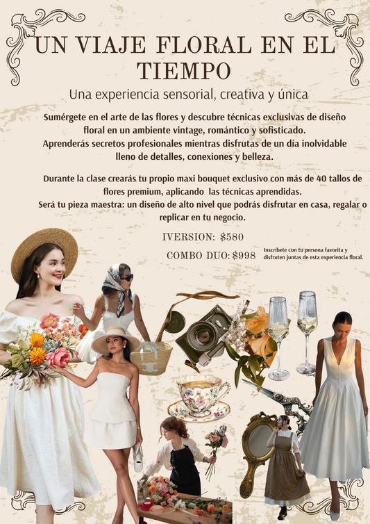 Taller presencial un viaje floral en el tiempo